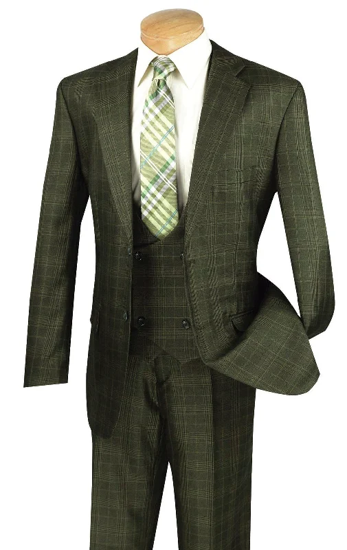 Lightweight Gear Renaissance Collection - Regular Fit 3 Piece Suit Olive