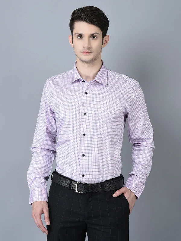 Modern Style CANOE MEN Formal Shirt Pink Color Cotton Fabric Button Closure Checked