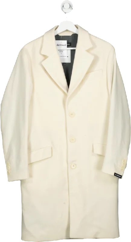 Everyday Wear J.Lindenberg Cream Wool Overcoat UK XL