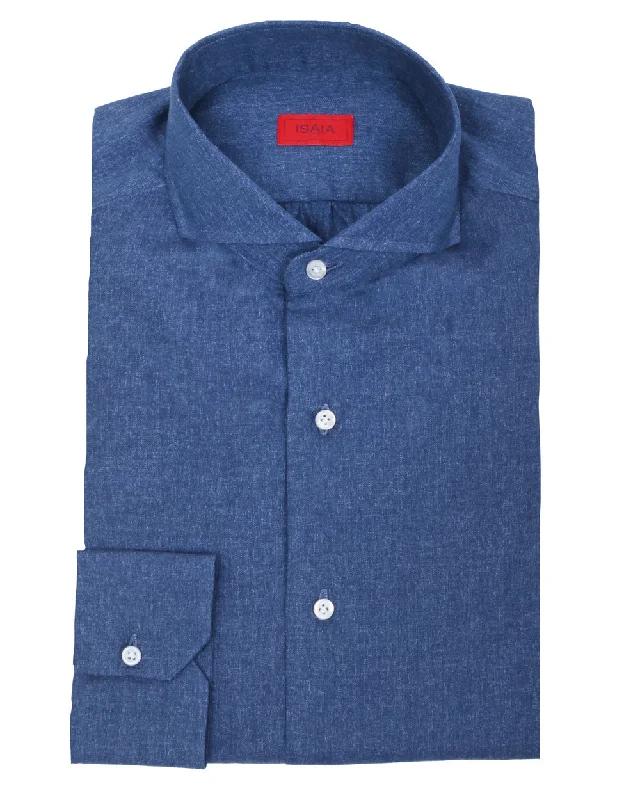 Casual Jackets Mid Blue Dress Shirt