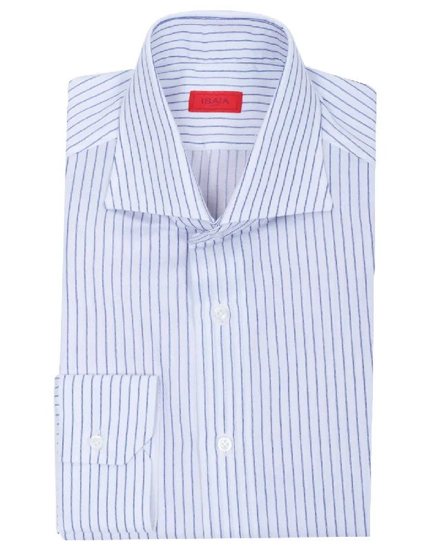 Versatile Looks White and Navy Mix Dress Shirt