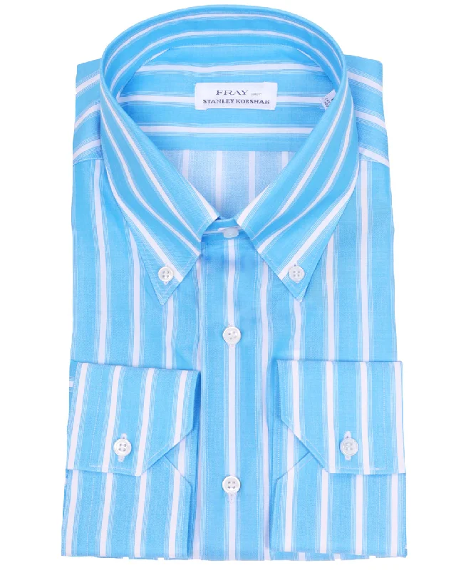 Lightweight Gear Sky Blue and White Striped Boston Sportshirt