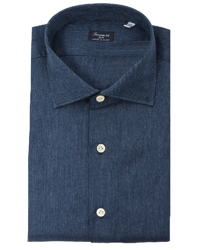 Classic Jackets Deep Indigo Brushed Jacquard Sportshirt