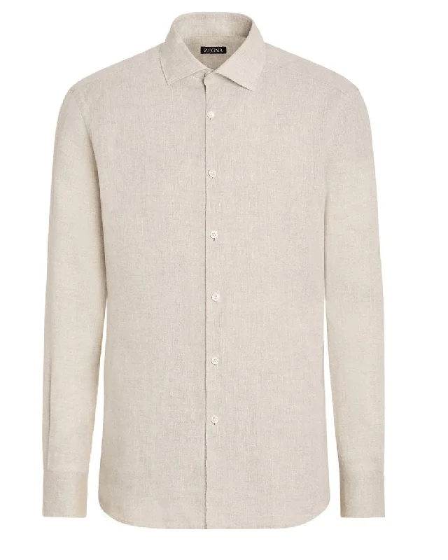 Tailored Comfort Khaki Linen Sportshirt