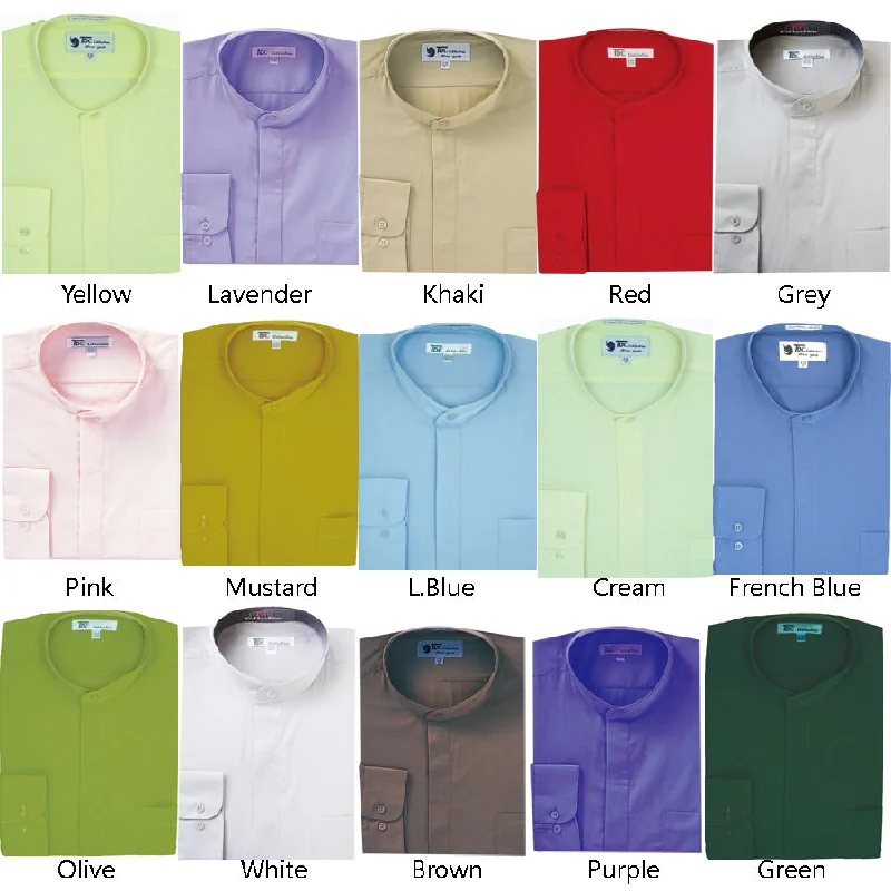 Everyday Outfits Mens Cotton Blend Mandarin Shirt