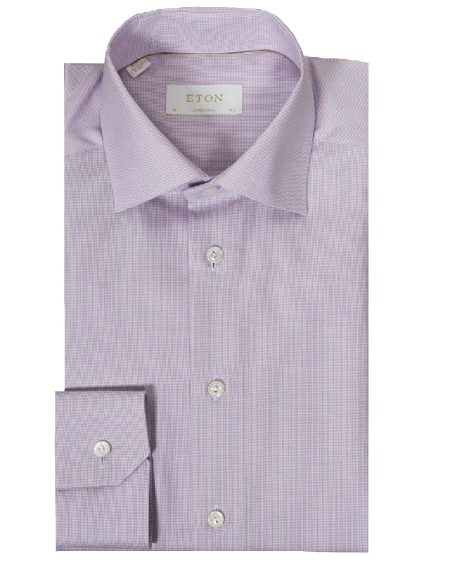 Sporty Jackets Light Purple Houndstooth Dress Shirt