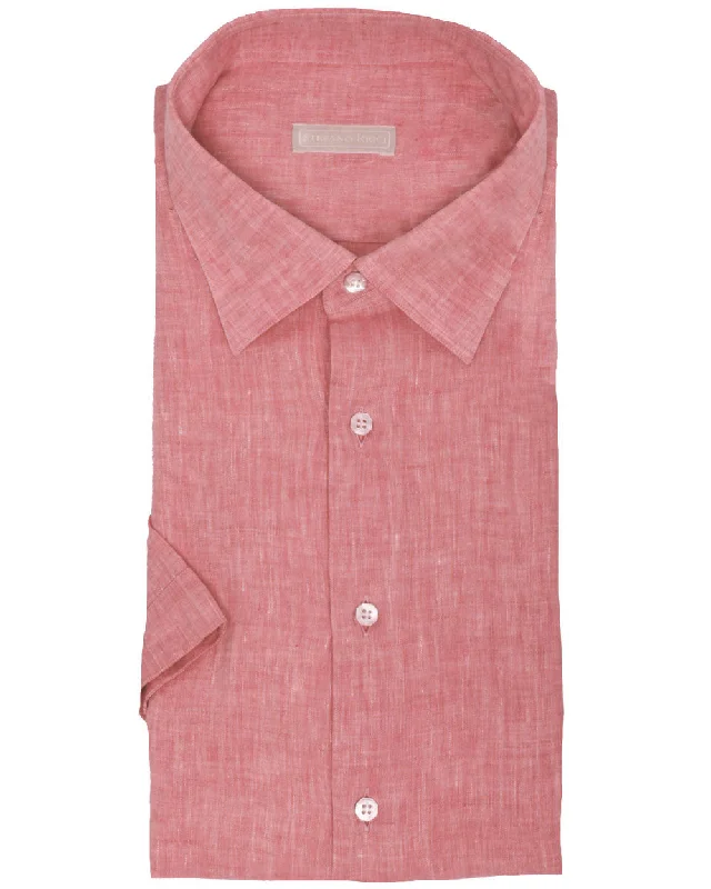 Everyday Wear Light Red Linen Sportshirt