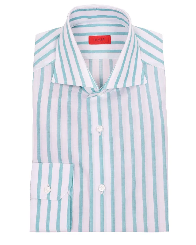 Sporty Suits Striped Dress Shirt