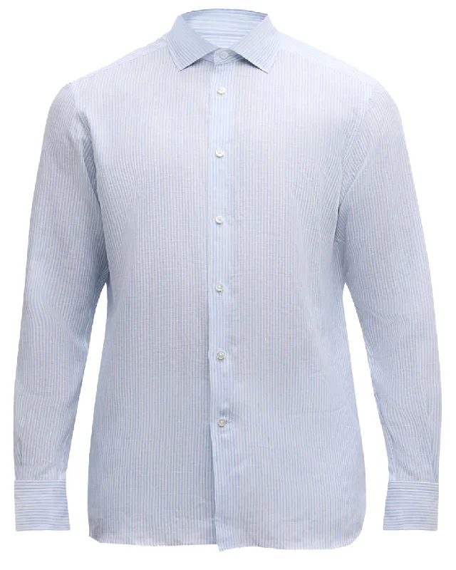 Lounge Wear Light Blue Linen Sportshirt