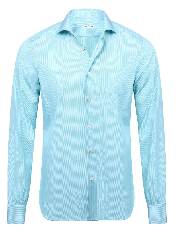 Casual Polos Green Micro Stripe Sportshirt