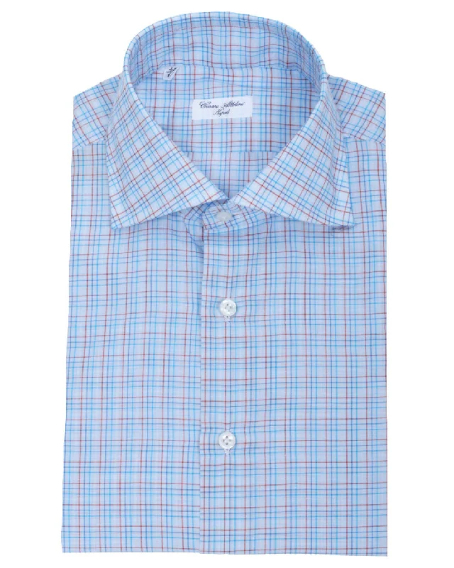 Easy Fashion Bright Blue and Rust Sportshirt