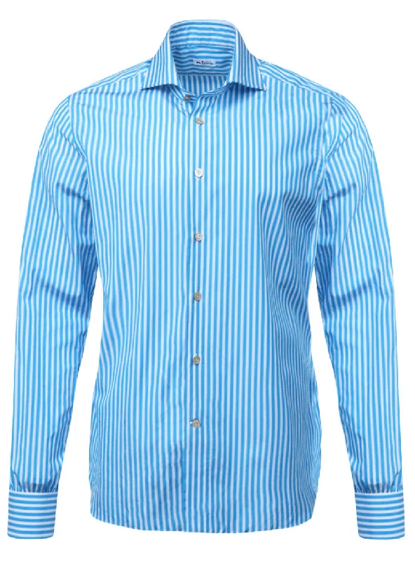 Bold Prints Turquoise Striped Sportshirt