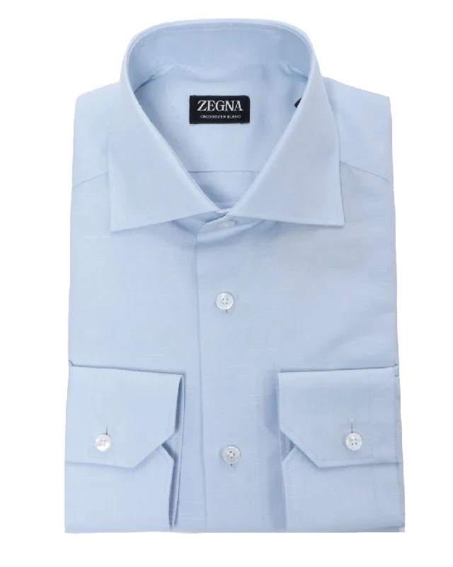 High-end Jackets Light Blue Crossover Dress Shirt