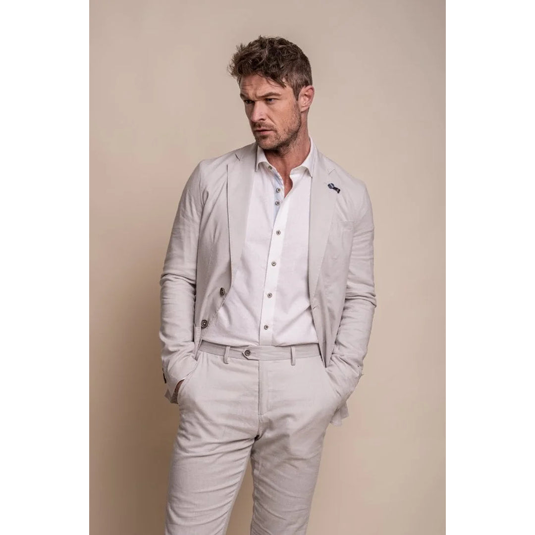 Casual Chinos Alvari - Men's Grey Linen Summer Blazer