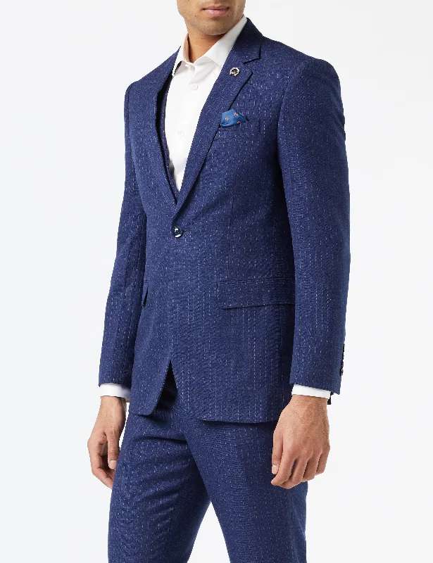 Easygoing Fashion BLUE PINSTRIPE SINGLE BREASTED JACKET & WAISTCOAT