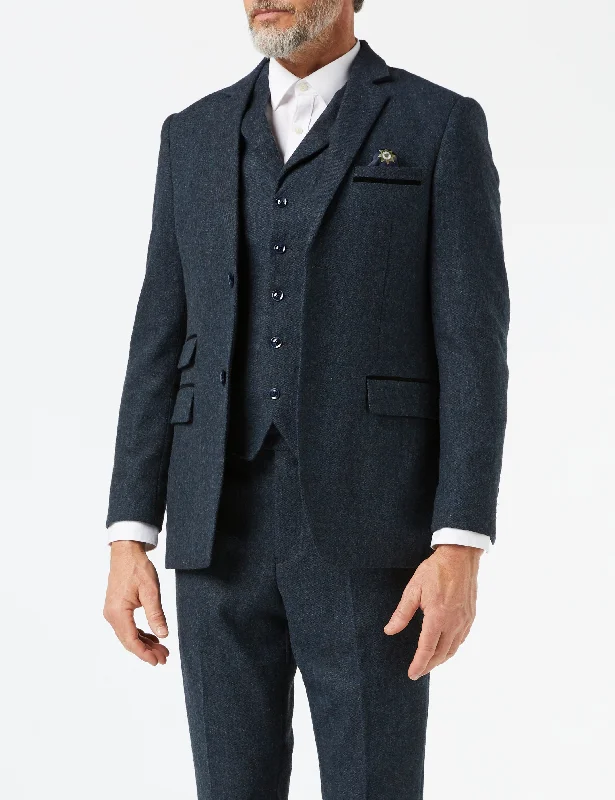 Casual Hoodies CALVIN - BLUE TWEED JACKET & WAISTCOAT