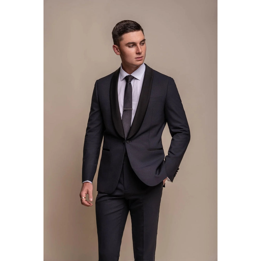 Jogging Jackets Aspen - Men's Plain Navy Tuxedo Blazer