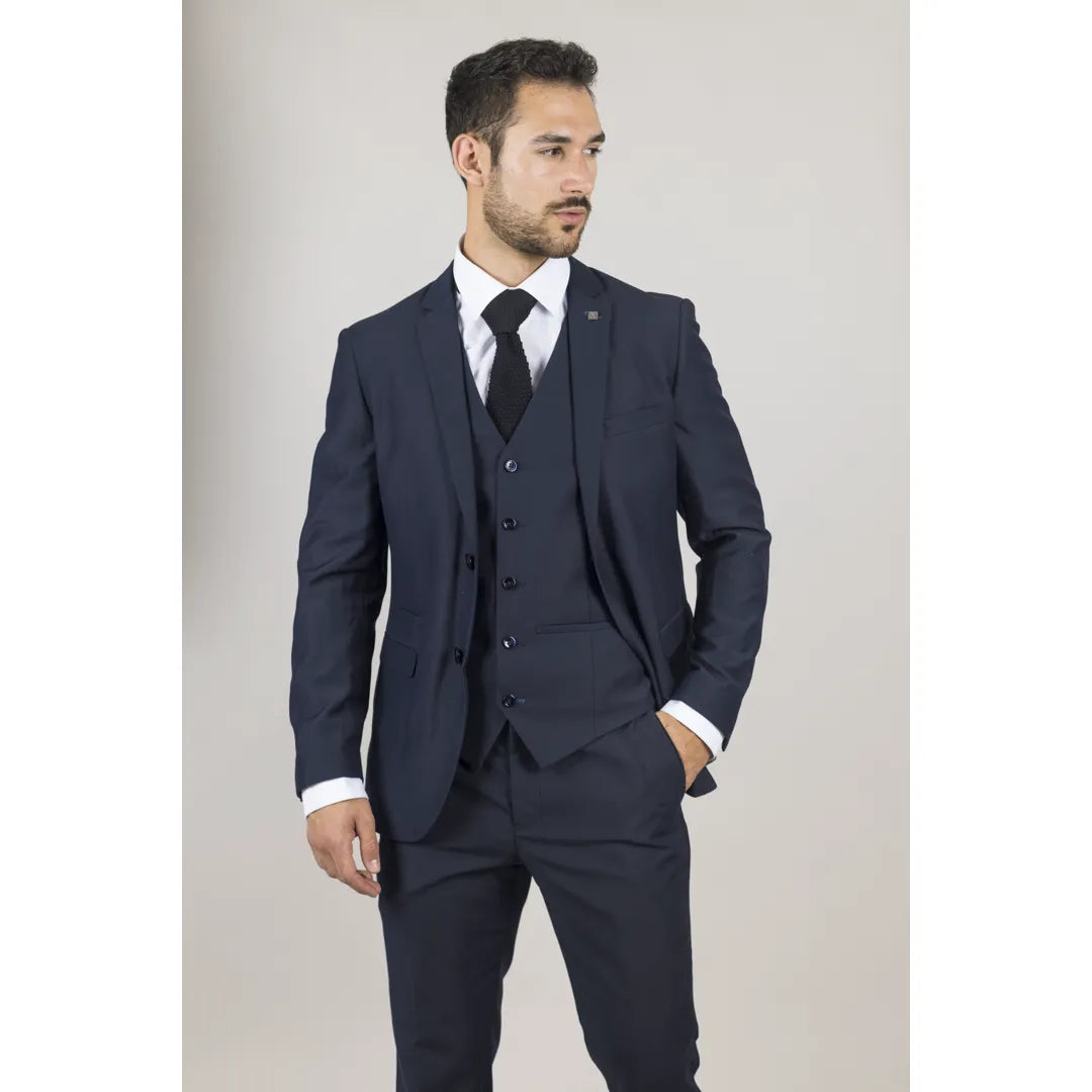 Long Trench Coats Parker - Men's Navy Tailored Fit Blazer