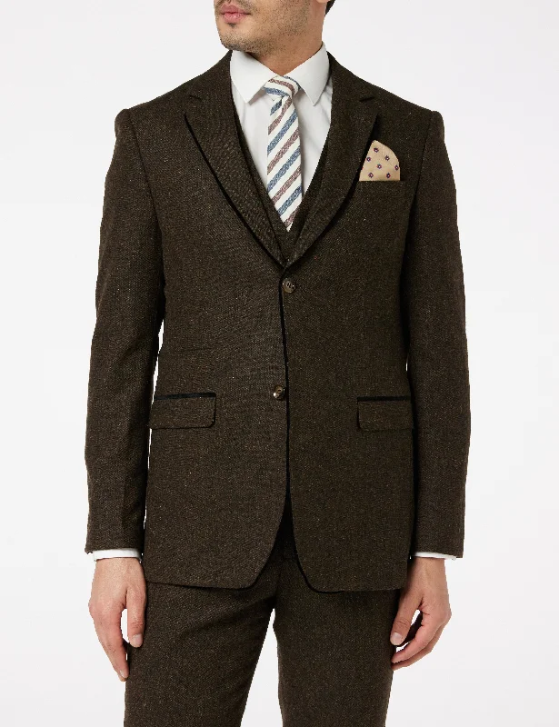 Statement Shoes BROWN TWEED TAILORED JACKET