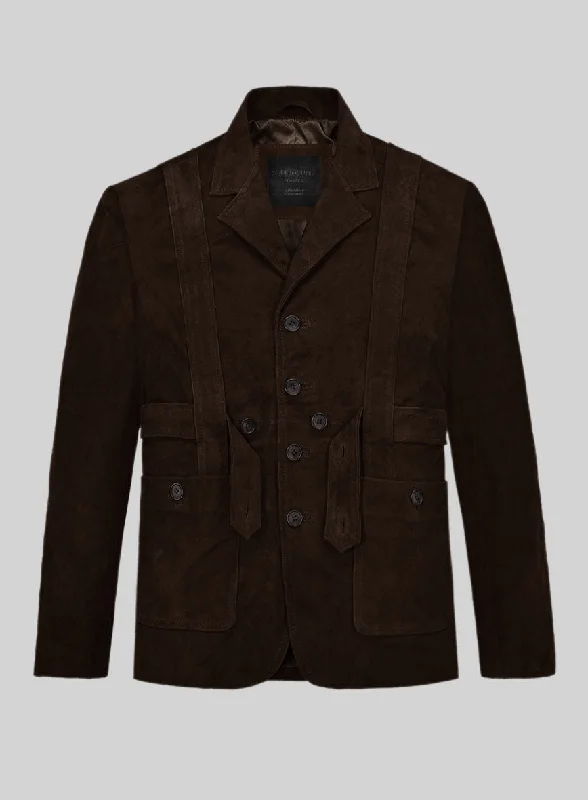 Warm Jackets Safari Dune Suede Leather Blazer