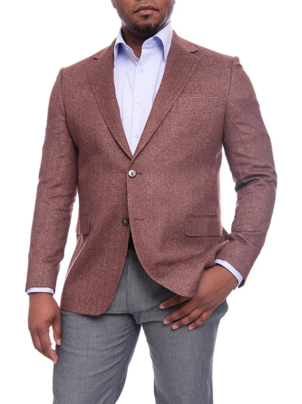 Trendy Outerwear Napoli Slim Fit Brown Herringbone Half Canvassed Wool Cashmere Blazer Sportcoat