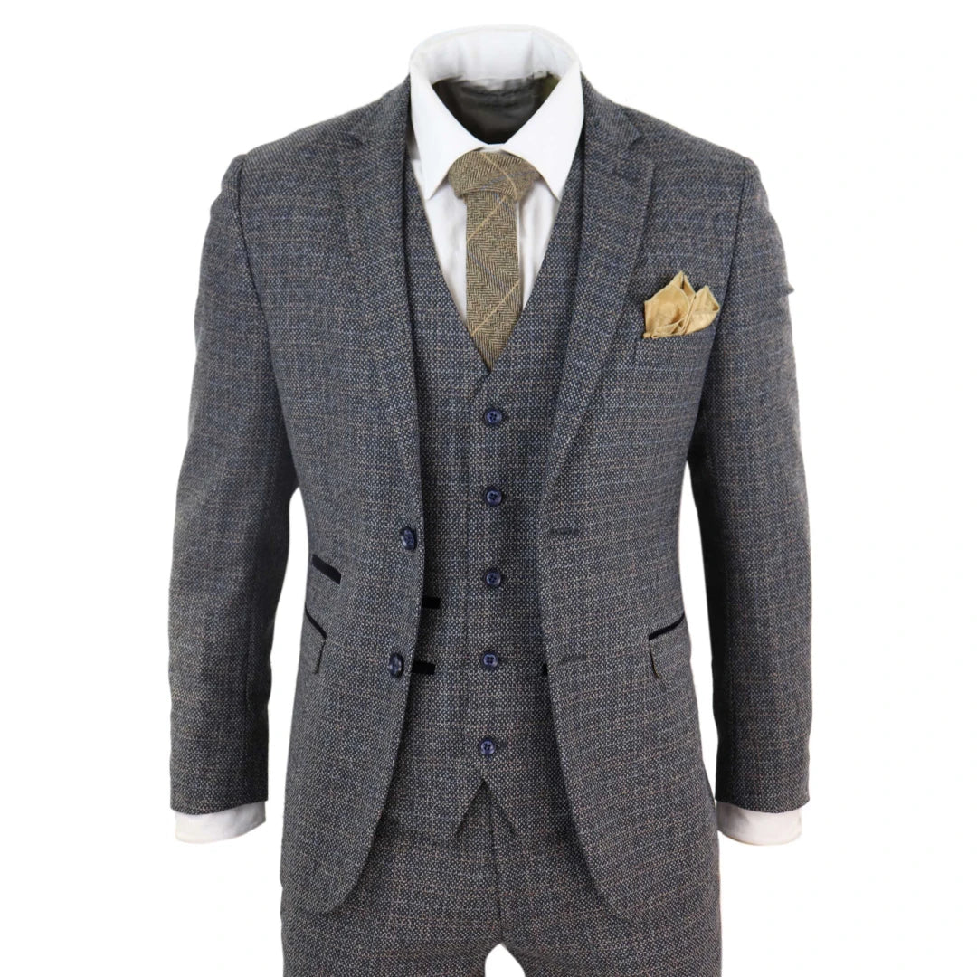 Fashion Basics Ralph - Men's 3 Piece Suit Tweed Check 1920s