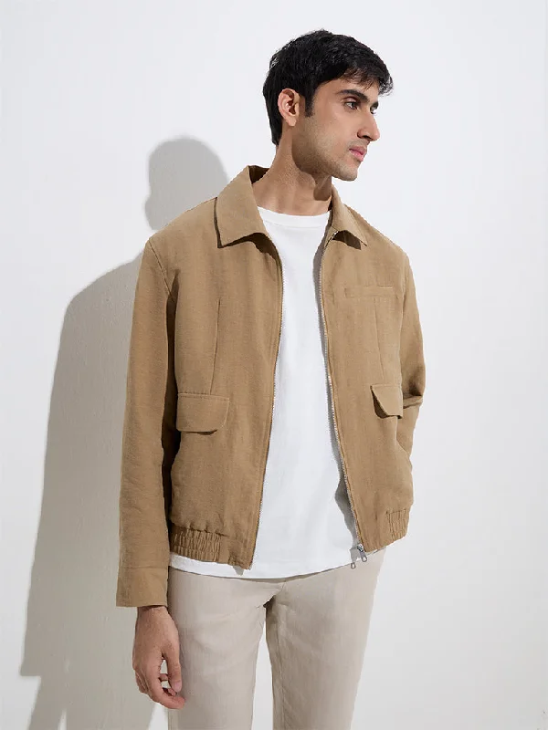 Relaxed Wardrobe Ascot Tan Solid Relaxed-Fit Jacket