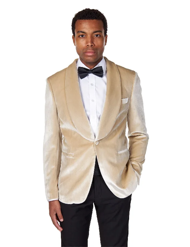 Designer Gloves SHAWL COLLAR VELVET TUXEDO – CREAM