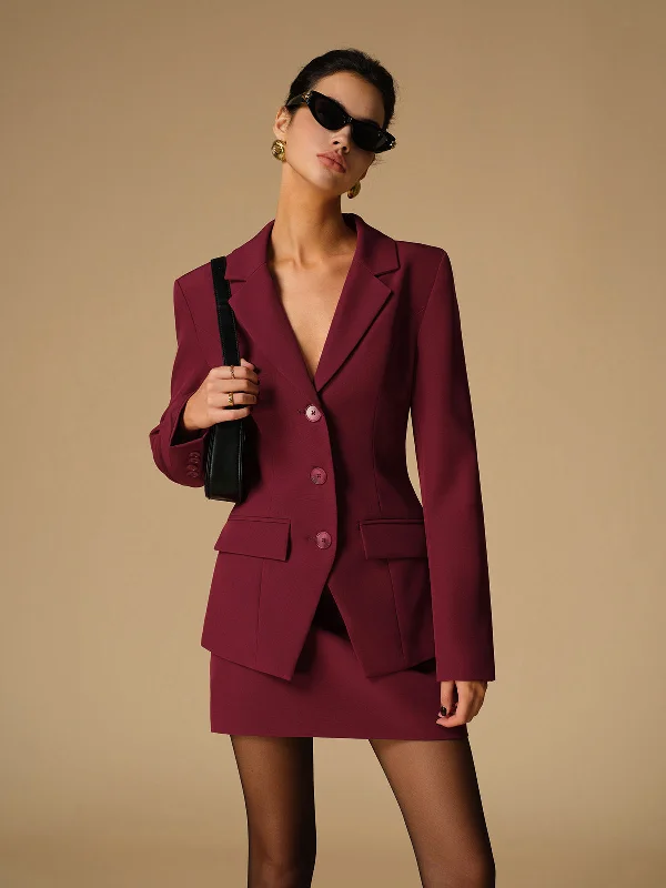 Retro Style Split Button Slim Blazer