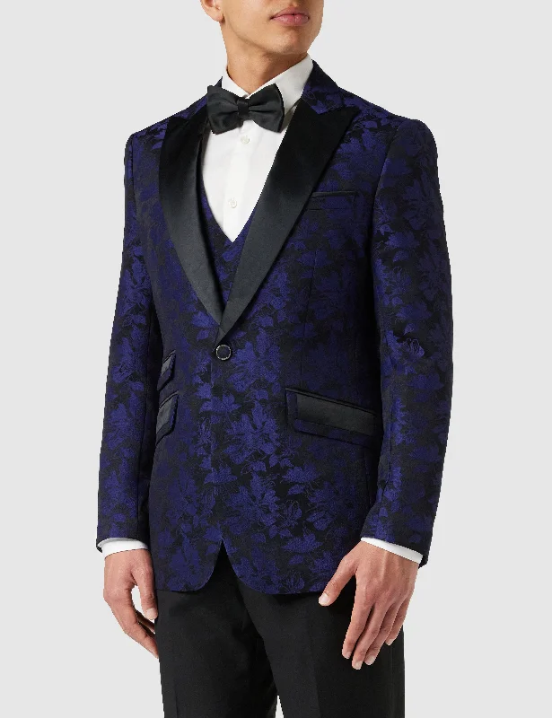 Streetwear Look BLUE GROOMS WEDDING JACKET & WAISTCOAT