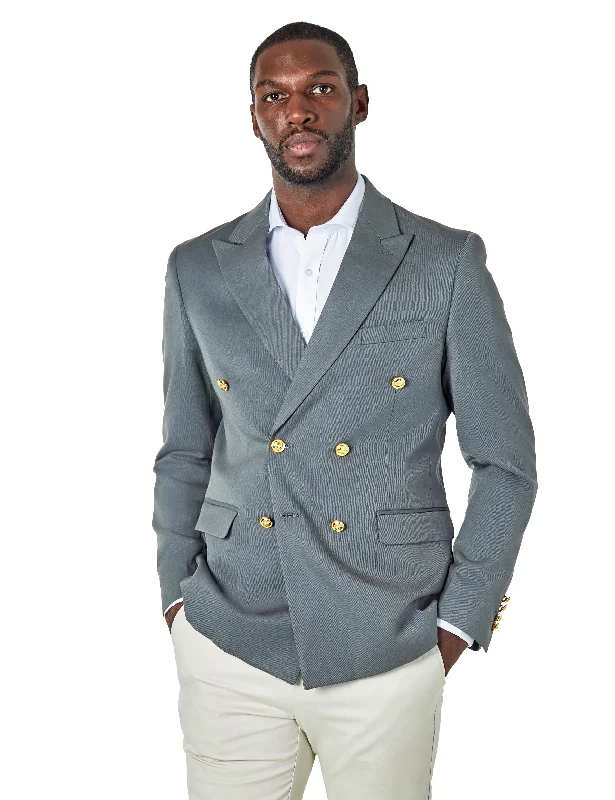 Luxury Comfort EZRA – PETROL GREEN TAILORED DOUBLE BREASTED JACKET