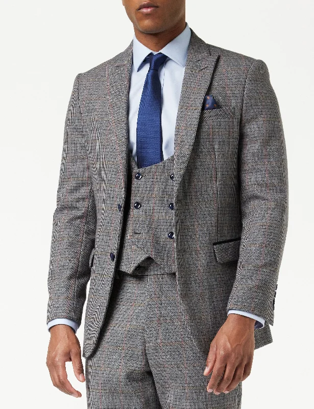 Sporty Suits HERVE – BLUE HOUNDSTOOTH TWEED BLAZER