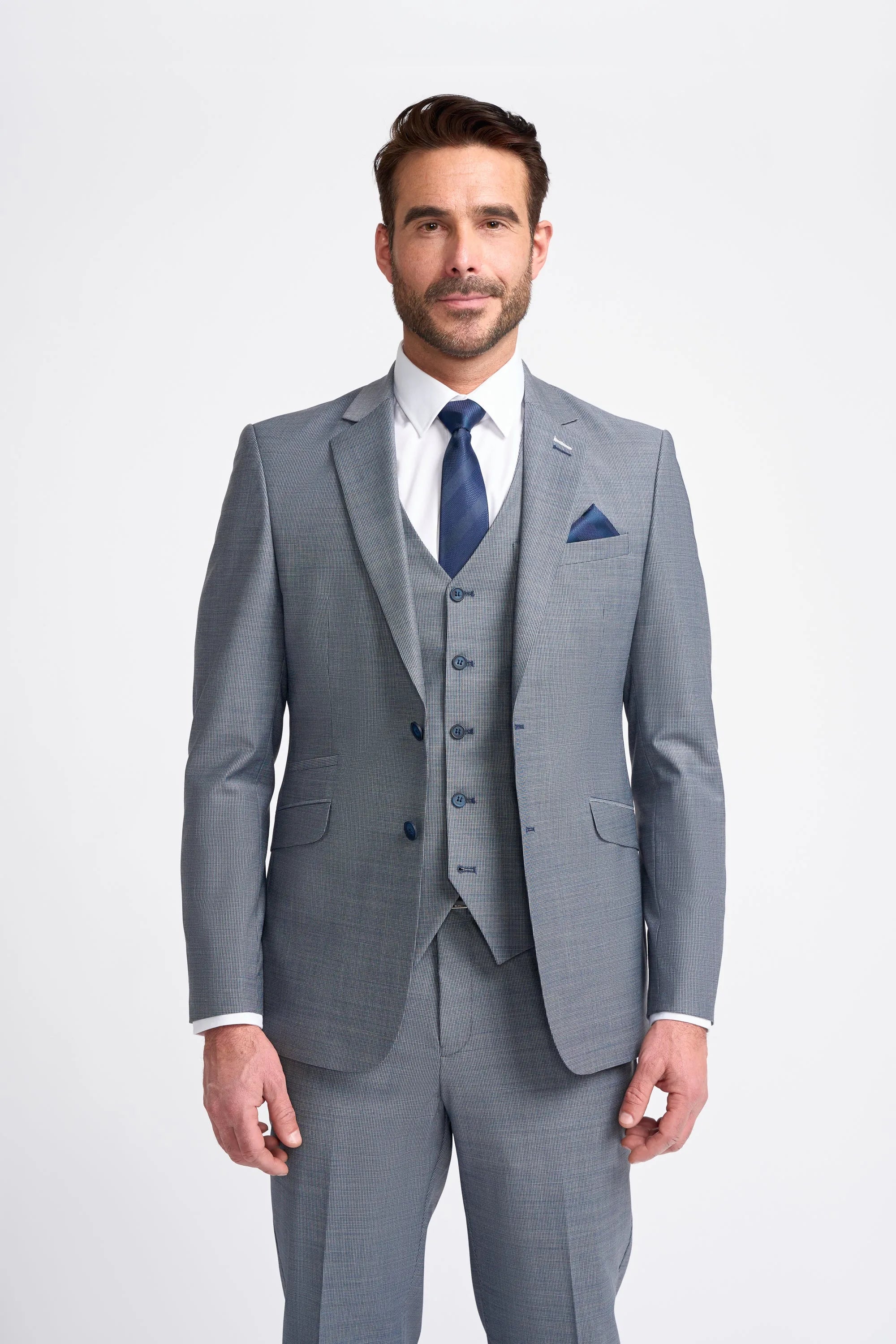 Casual Outfit Bond - Men's Grey Tailored Fit Blazer