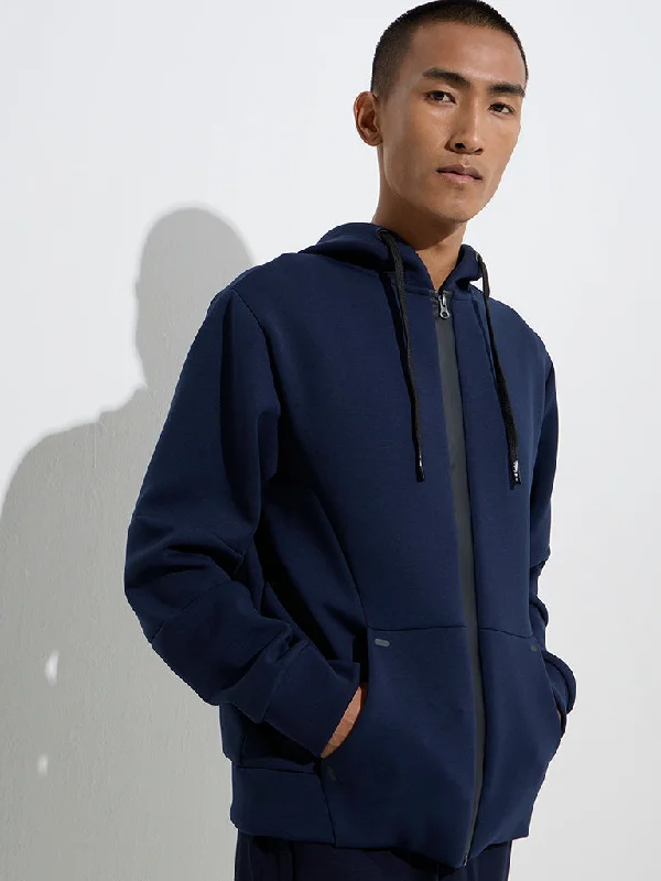 Relaxed Looks Studiofit Navy Solid Relaxed-Fit Jacket