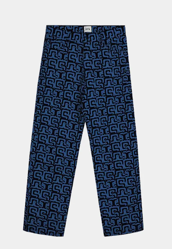 Easygoing Fashion Arte Jonas Allover Pants Navy & Blue