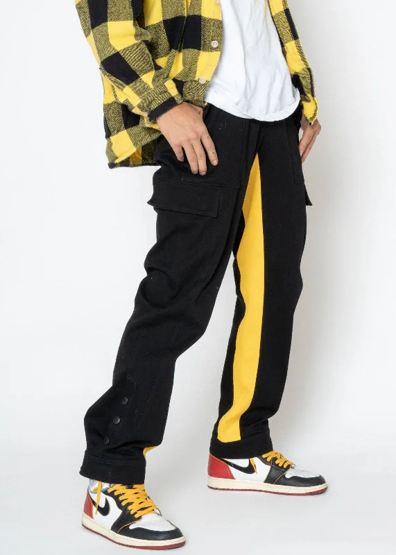 Lightwear Options Blank State Men's Snap Cargo Pants in Black/Yellow