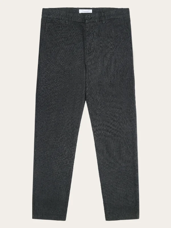 Premium Fabric CHUCK regular flannel herringbone chinos - GOTS/Vegan - Gray Pinstripe