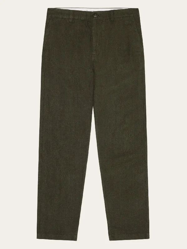 Casual Cardigans CHUCK regular linen pants - GOTS/Vegan - Burned Olive