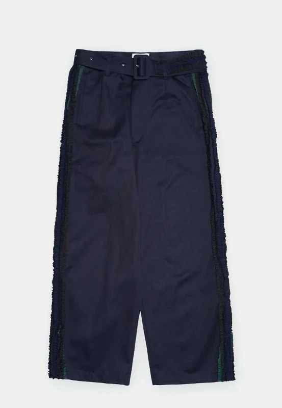 Stylish Joggers Facetasm Frill Big Heart Pants Navy