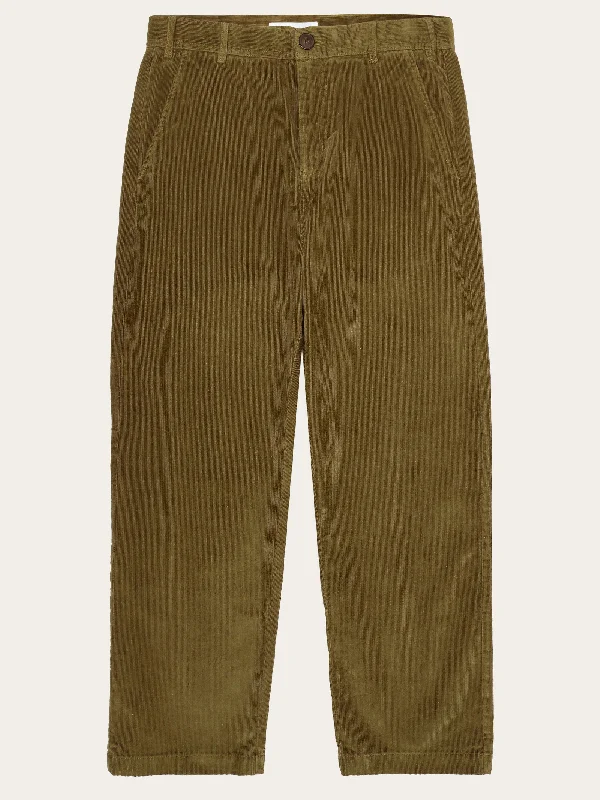 Bright Shirts FLINT wide corduroy chino pants - Dark Olive