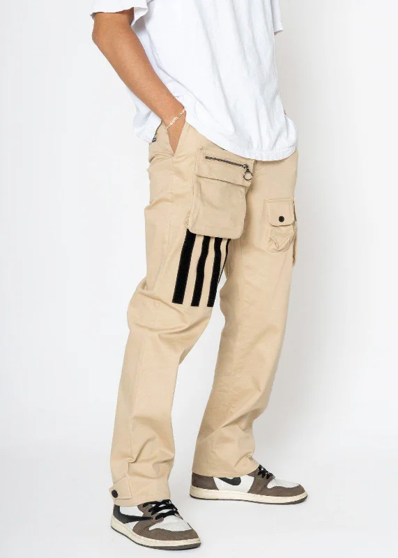 Versatile Style Konus Men's Cargo Pants with Removable Pocket in Khaki