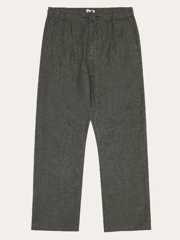 Trendy Outerwear Loose linen pant - Burned Olive