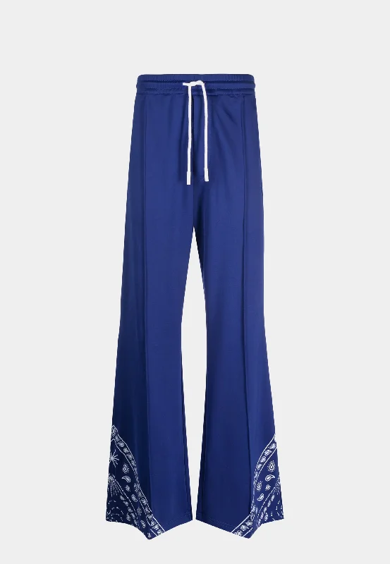 Leather Bags MARCELO BURLON Bandana Flare Track pants - Blue White