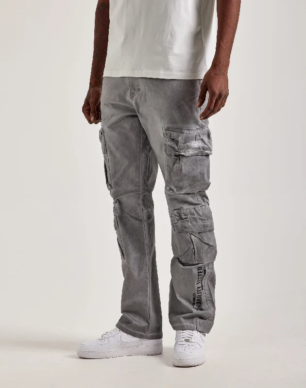 Slim-fit Trousers Smoke Rise Utility Cargo Pants