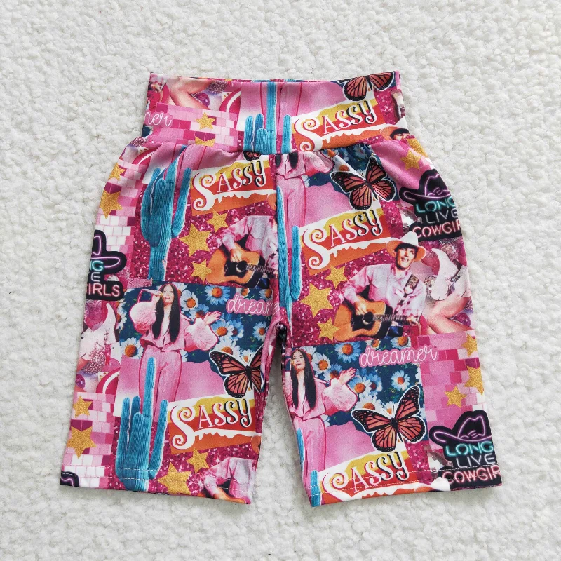 Stylish Joggers SS0034 Baby girl cowgirls rose red butterfly riding pants